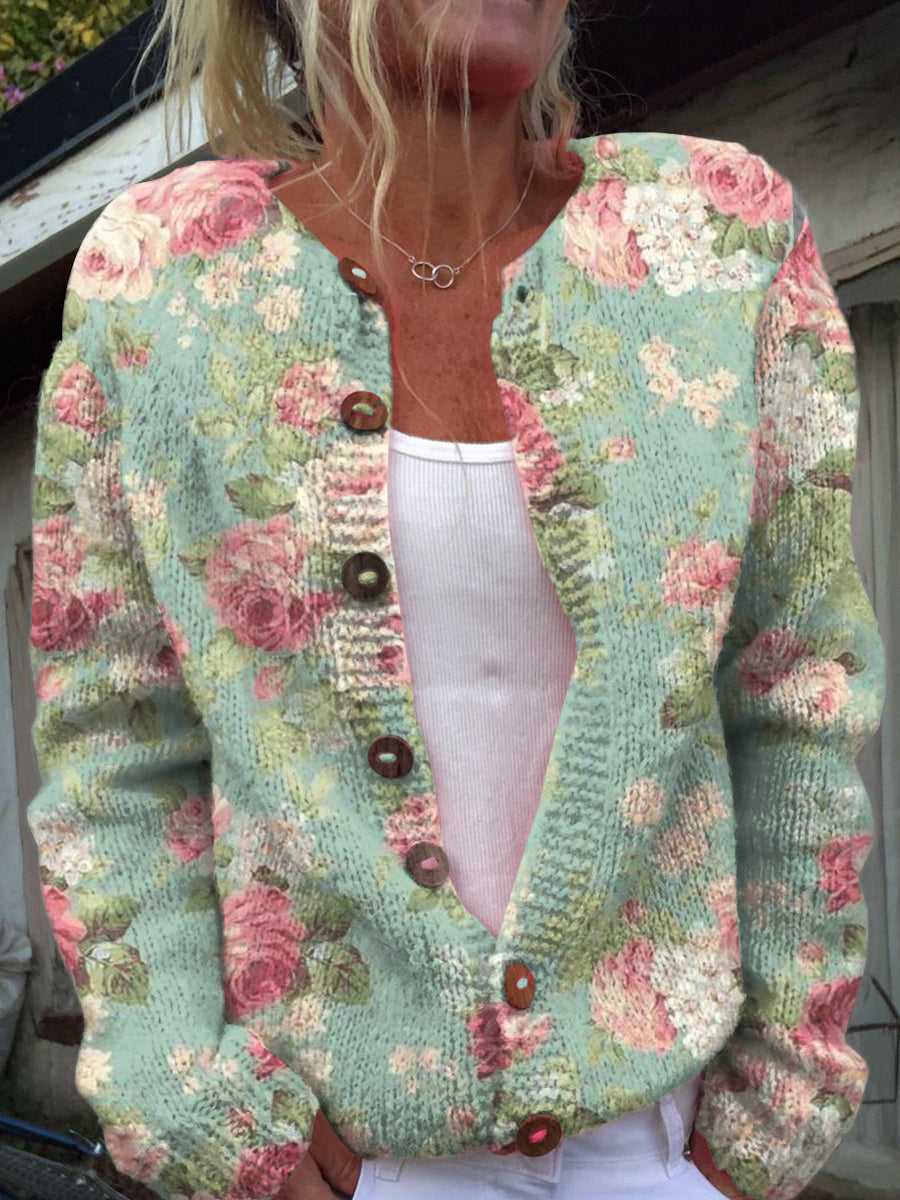 Helene | Floral Button Sweater
