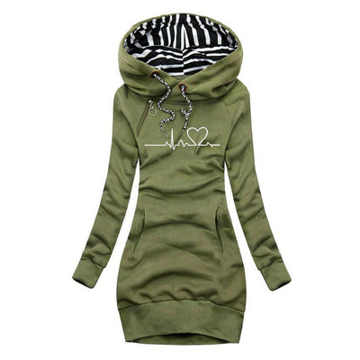 Adèle - Sweater Dress with Heartbeat Print