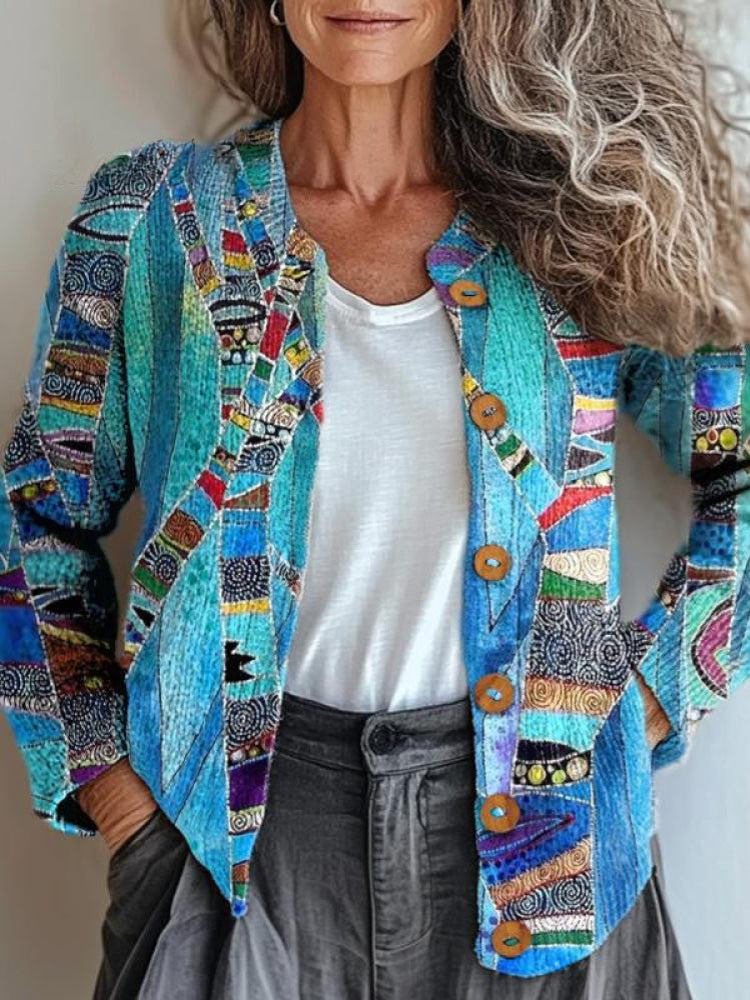 Zara | Artistic Patchwork Quilted Cardigan