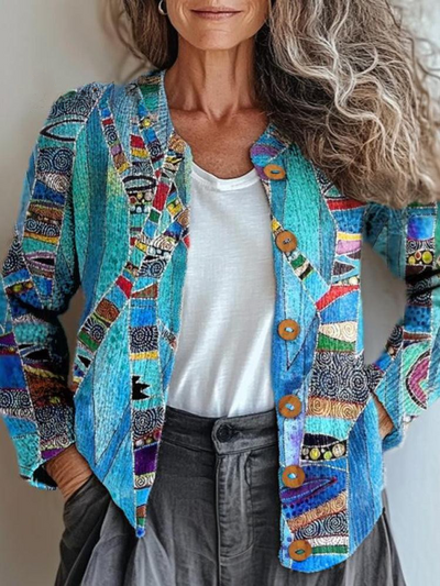 Zara | Artistic Patchwork Quilted Cardigan