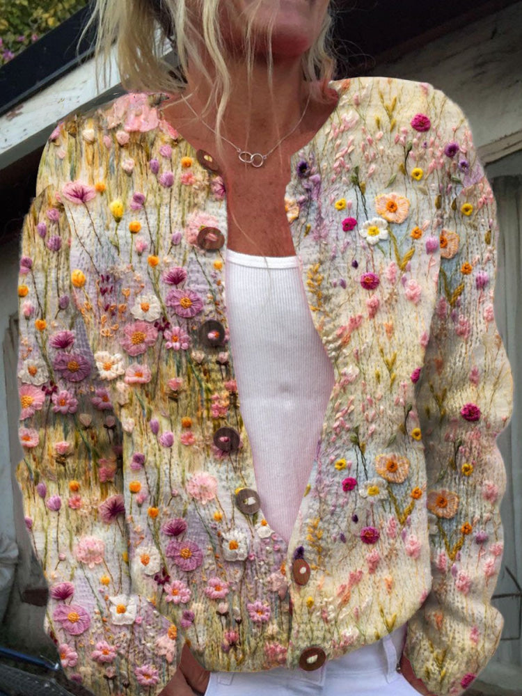 Sophie | Garden Blossom Quilted Cardigan