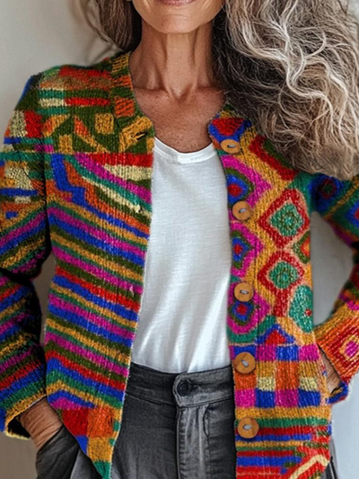 Evelyn | Color Burst Quilted Cardigan