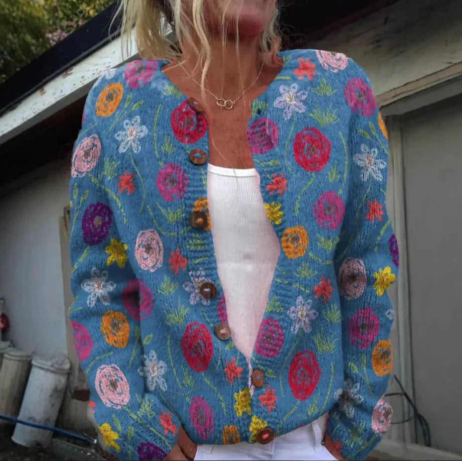 SOPHIE | PRINTED KNIT CARDIGAN