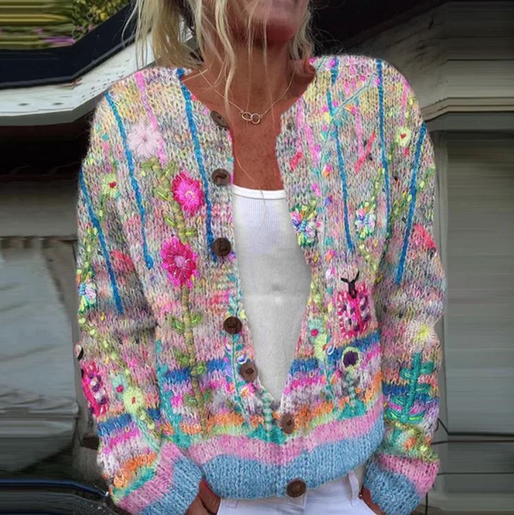 SOPHIE | PRINTED KNIT CARDIGAN